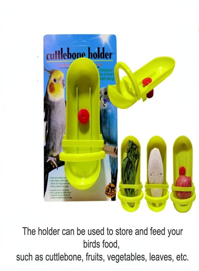 Barn Eleven Bird Feeding Cup Rack Plastic Cuttlebone Holder Bird Cage Storage Bowl Stand Parrot Food Holder for Budgies Parakeet Cockatiel Conure Lovebird Color Randomly, Pack of 1(Without Cuttlebone) - Image 3