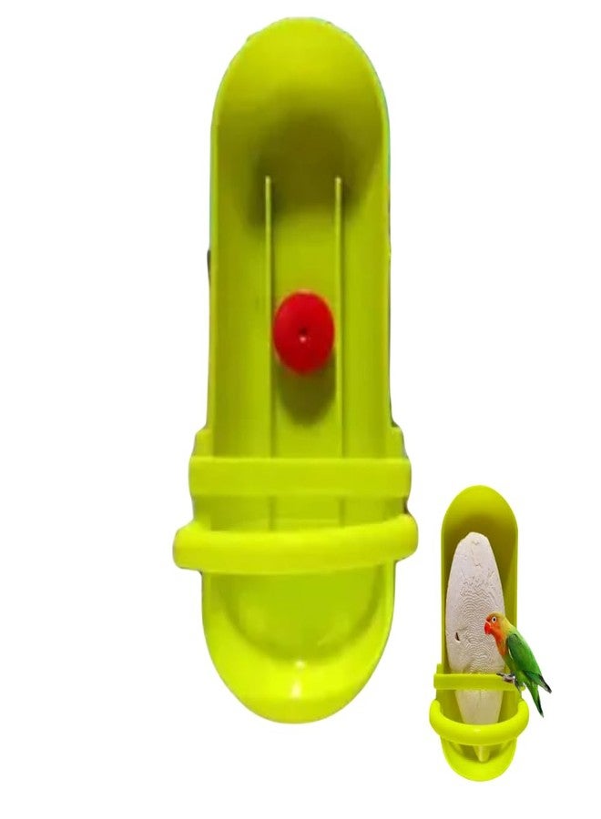 Barn Eleven Bird Feeding Cup Rack Plastic Cuttlebone Holder Bird Cage Storage Bowl Stand Parrot Food Holder for Budgies Parakeet Cockatiel Conure Lovebird Color Randomly, Pack of 1(Without Cuttlebone) - Image 1