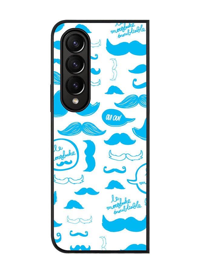 Stylizedd Rugged Black edge case for Samsung Galaxy Z Fold4 Slim fit Soft Case Flexible Rubber Edges Anti Drop TPU Gel Thin Cover - Le Moustache  - Image 1