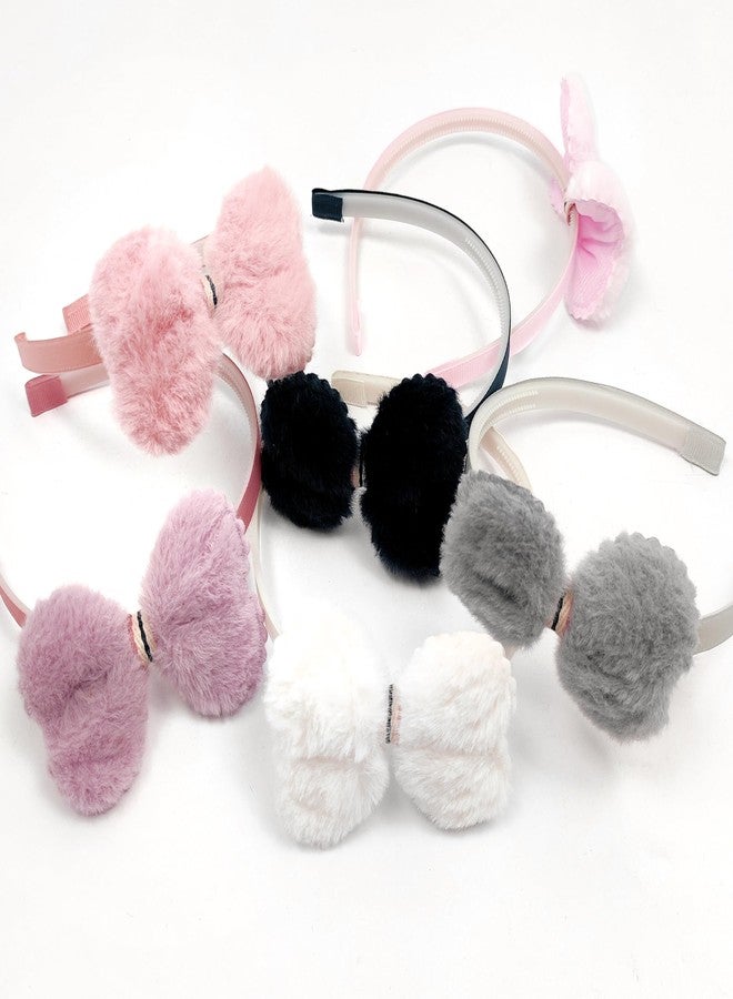 BellaStella Korean Fashionable Soft Fur Hairbands Stylish Headbands for Kids and Girls (Pack of 6 Pcs) - Image 3