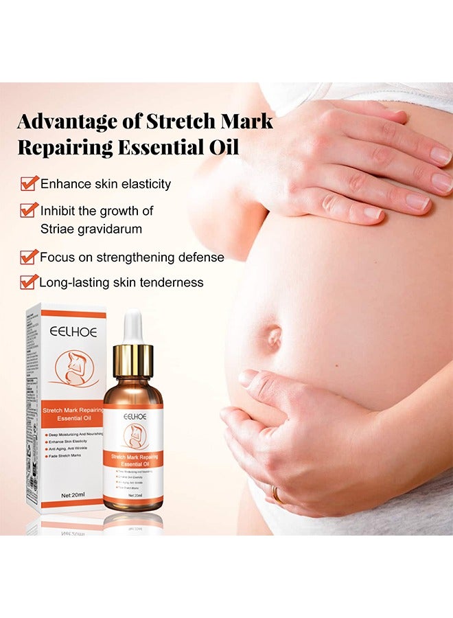 EELHOE Stretch Marks Repairing Essential Oil, Stretch Marks And Scar Removal Oil For Pregnancy Stretch Marks Scar Belly Oil, For Wrinkles Obesity Stretch Mark Moisturizing Remove Marks 20ML - Image 3