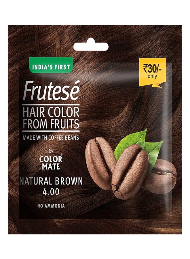 Color Mate “Frutesé Hair Color From Fruits (40 ml/Sachet) || Fruits - based hair color with conditioning formula || No Ammonia || (Natural Brown, 8) - Image 1