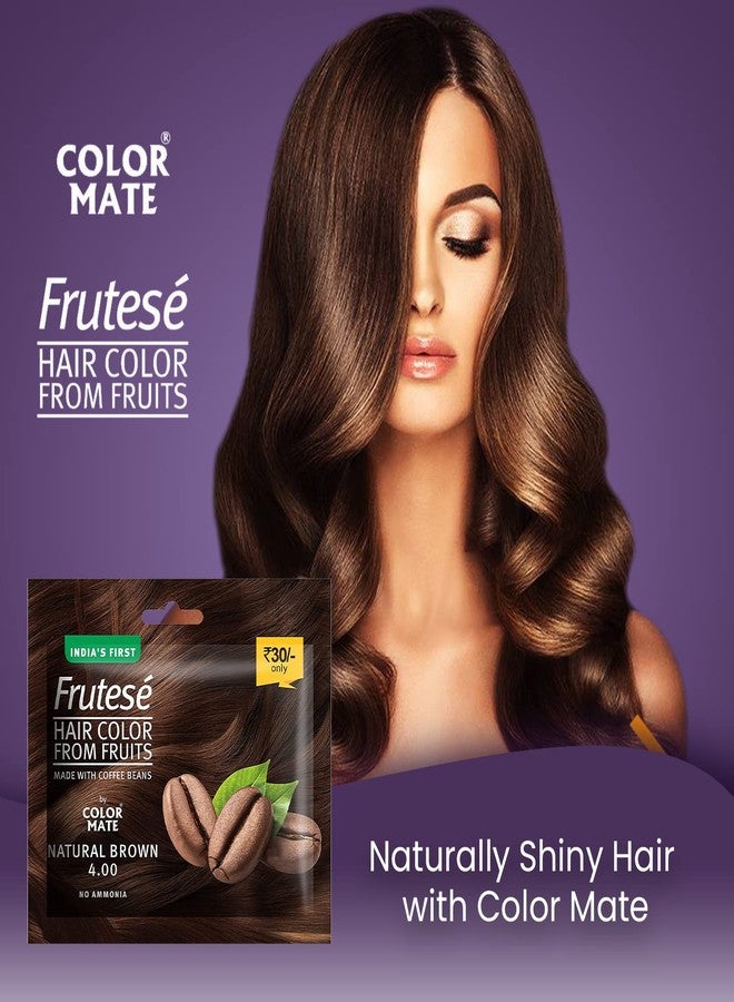 Color Mate “Frutesé Hair Color From Fruits (40 ml/Sachet) || Fruits - based hair color with conditioning formula || No Ammonia || (Natural Brown, 8) - Image 2