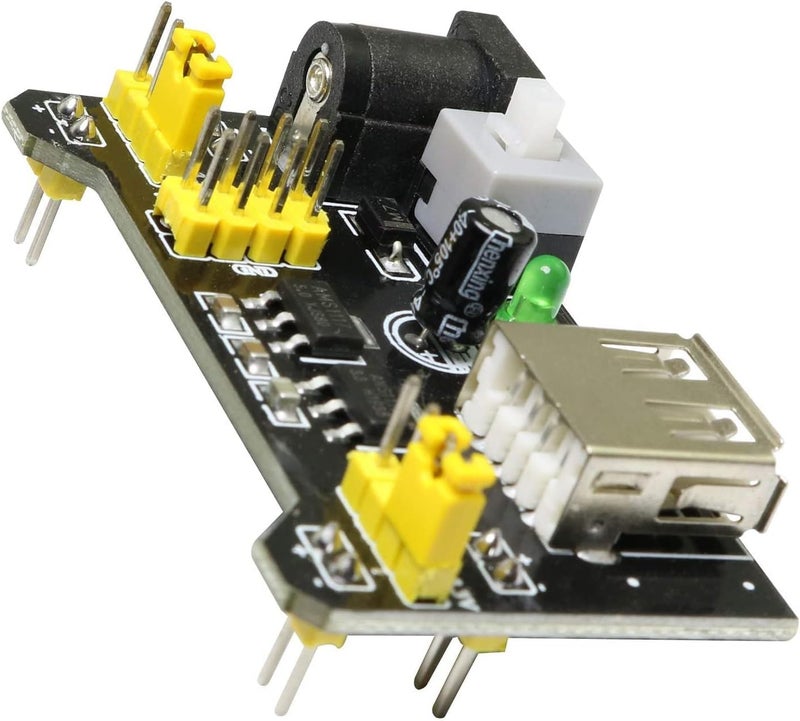 SQXBK 1-Pack MB102 Breadboard Power Supply Module and 9v Battery Clip with 2.1mm X 5.5mm Male DC Plug Assortment Kit for Arduino - Image 3