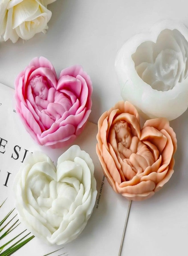 BITSKY INDIA Sleeping Baby Heart Layer Mould for Baby Shower Theme Making Candles, Chocolates Gum Paste Mould - Image 1