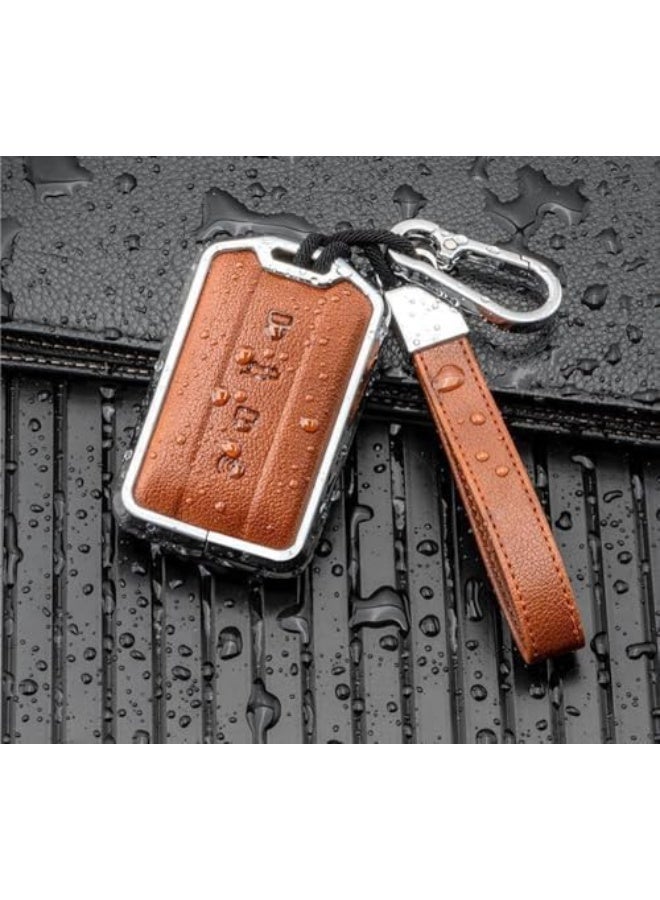 NOSKIN Leather Car Remote Key Cover, Protector for Great Wall GWM WEY TANK 300, 500, Tank300, Tank500, Keychain Accessories (Brown) - Image 4