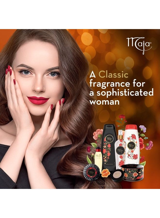 maja صابون كلاسيكي معطر صابون دائري فاخر لتنظيف وترطيب بشرتك يترك البشرة معطرة وناعمة 3 عبوات من صابون 3.5 أونصة، ورد، 3 قطع، (عبوة من 3) - Image 5