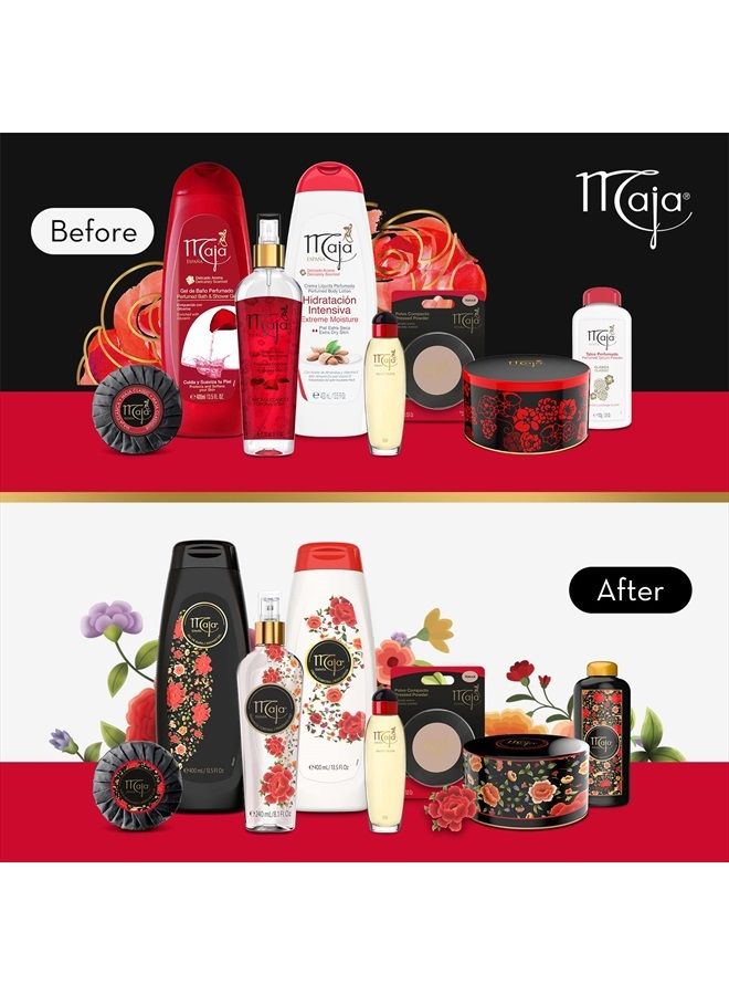 maja صابون كلاسيكي معطر صابون دائري فاخر لتنظيف وترطيب بشرتك يترك البشرة معطرة وناعمة 3 عبوات من صابون 3.5 أونصة، ورد، 3 قطع، (عبوة من 3) - Image 3