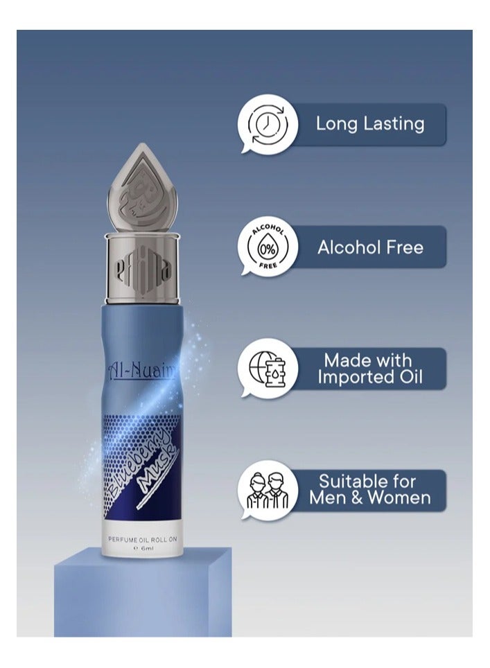 Al Nuaim Al-Nuaim Blueberry Musk Attar Roll-On 6ml | Alcohol-Free Unisex Concentrated Perfume Oil | Long Lasting Fruity, Floral & Musky Fragrance for Men & Women | Pocket Size Attar - Image 4