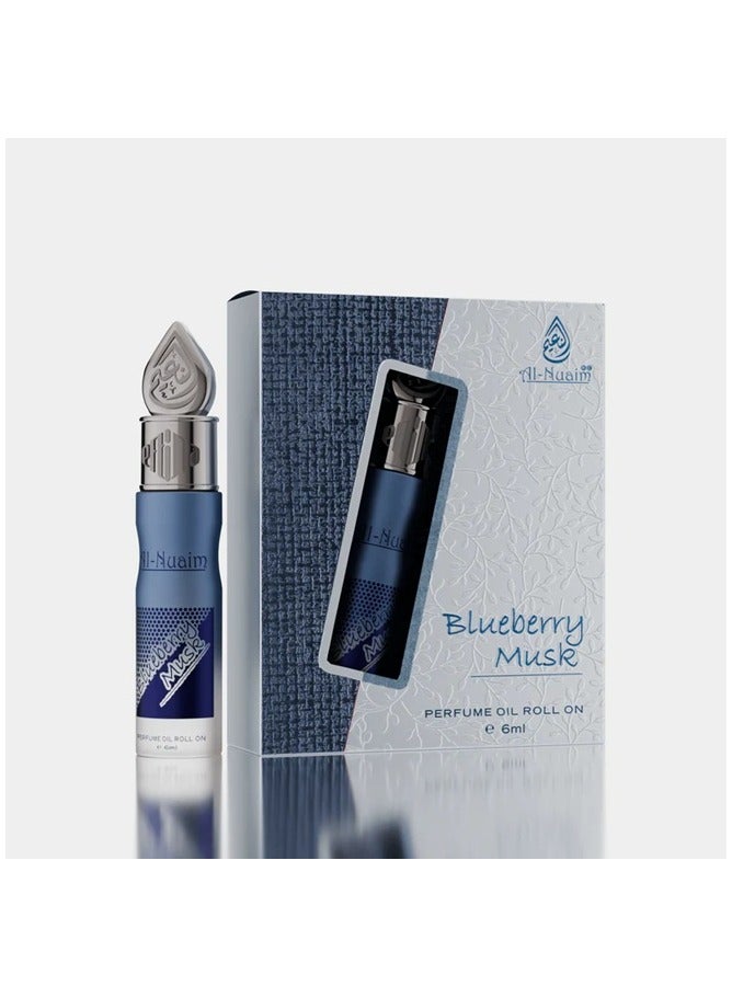 Al Nuaim Al-Nuaim Blueberry Musk Attar Roll-On 6ml | Alcohol-Free Unisex Concentrated Perfume Oil | Long Lasting Fruity, Floral & Musky Fragrance for Men & Women | Pocket Size Attar - Image 1