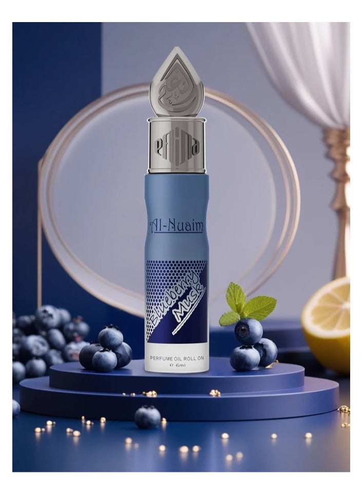 Al Nuaim Al-Nuaim Blueberry Musk Attar Roll-On 6ml | Alcohol-Free Unisex Concentrated Perfume Oil | Long Lasting Fruity, Floral & Musky Fragrance for Men & Women | Pocket Size Attar - Image 2
