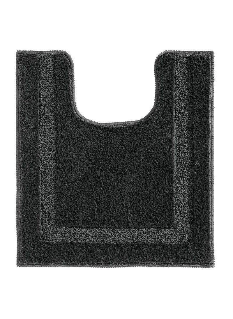 InterDesign InterDesign Microfiber Polyester Contour Bathroom Rug  Black Spa 