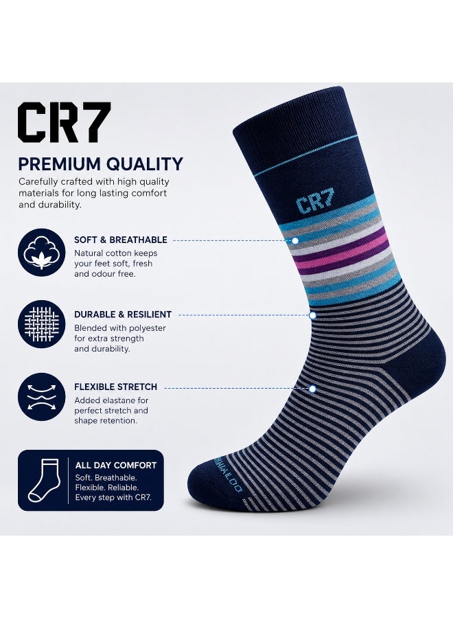 CR7 Men's Socks 3-Pack, Cotton Rich Socks for Men, Size 40–46, 75% Cotton, 22% Polyester, 3% Elastane, Comfortable Stretch Fit - Image 3