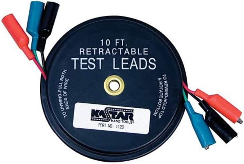 Lang Tools Retractable Test Leads - 10 Feet with 3 Alligator Clips