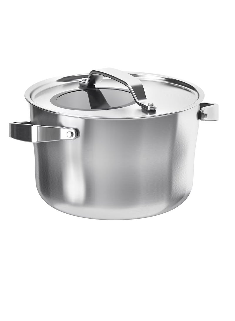 Pot with lid, stainless steel/grey5.5 l - Image 1