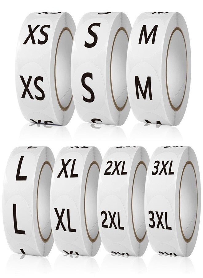 STORE 2508 Store2508 Clothing Size Stickers 3500 Pcs – 1 Inch Round Self-Adhesive Labels for T-Shirts & Retail, 7 Sizes XS to 3XL - Image 1
