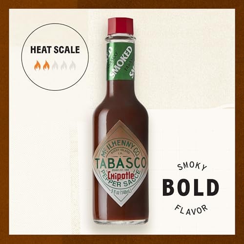 TABASCO Brand Chipotle Pepper Hot Sauce, Medium Heat, Glass Bottle, Smoky & Smooth, Great for Marinating or Grilling Meats, Chicken Burritos, & More, 5 Fl Oz (Pack of 1) - Image 3