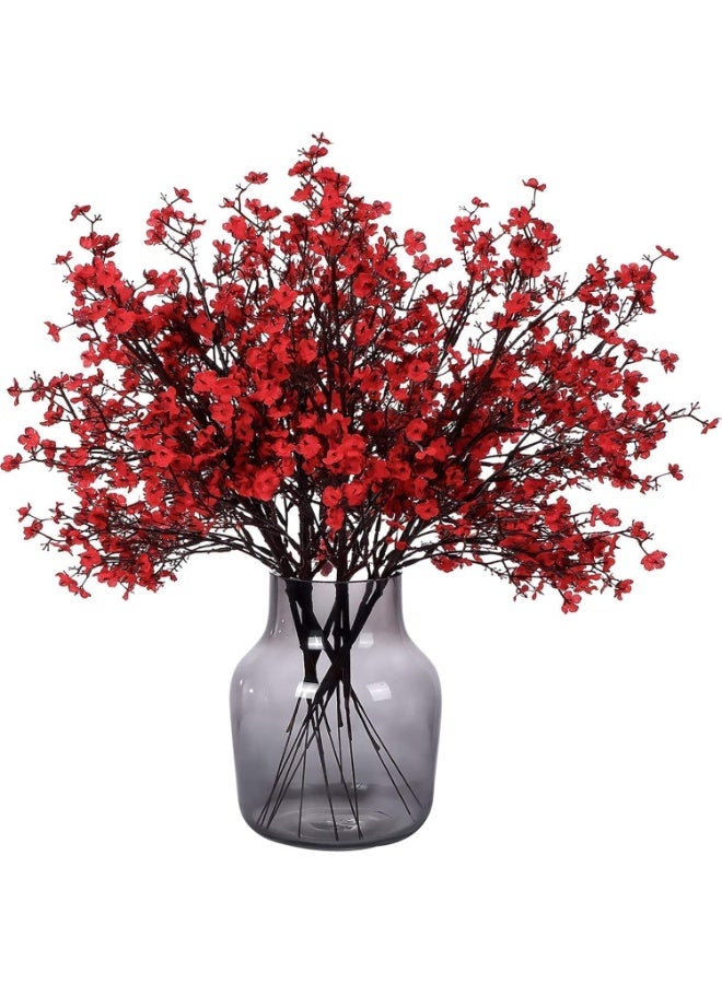 6 Pcs Artificial Flowers Bulk Real Touch Faux Gypsophila Bouquet Fake Plastic Silk Flowers for Home Kitchen Bedroom Wedding Festival Party Decoration - Image 1