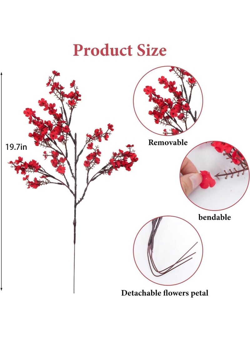 6 Pcs Artificial Flowers Bulk Real Touch Faux Gypsophila Bouquet Fake Plastic Silk Flowers for Home Kitchen Bedroom Wedding Festival Party Decoration - Image 4