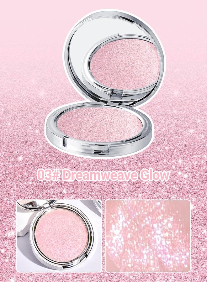 Erinde بودرة هايلايتر للوجه من إيريندي، لمسة توهج كريمية إلى بودرة، خفيفة الوزن وإشراقة صحية، هايلايتر للوجه والجسم يدوم طويلاً، 03 توهج حلم النسج - Image 3