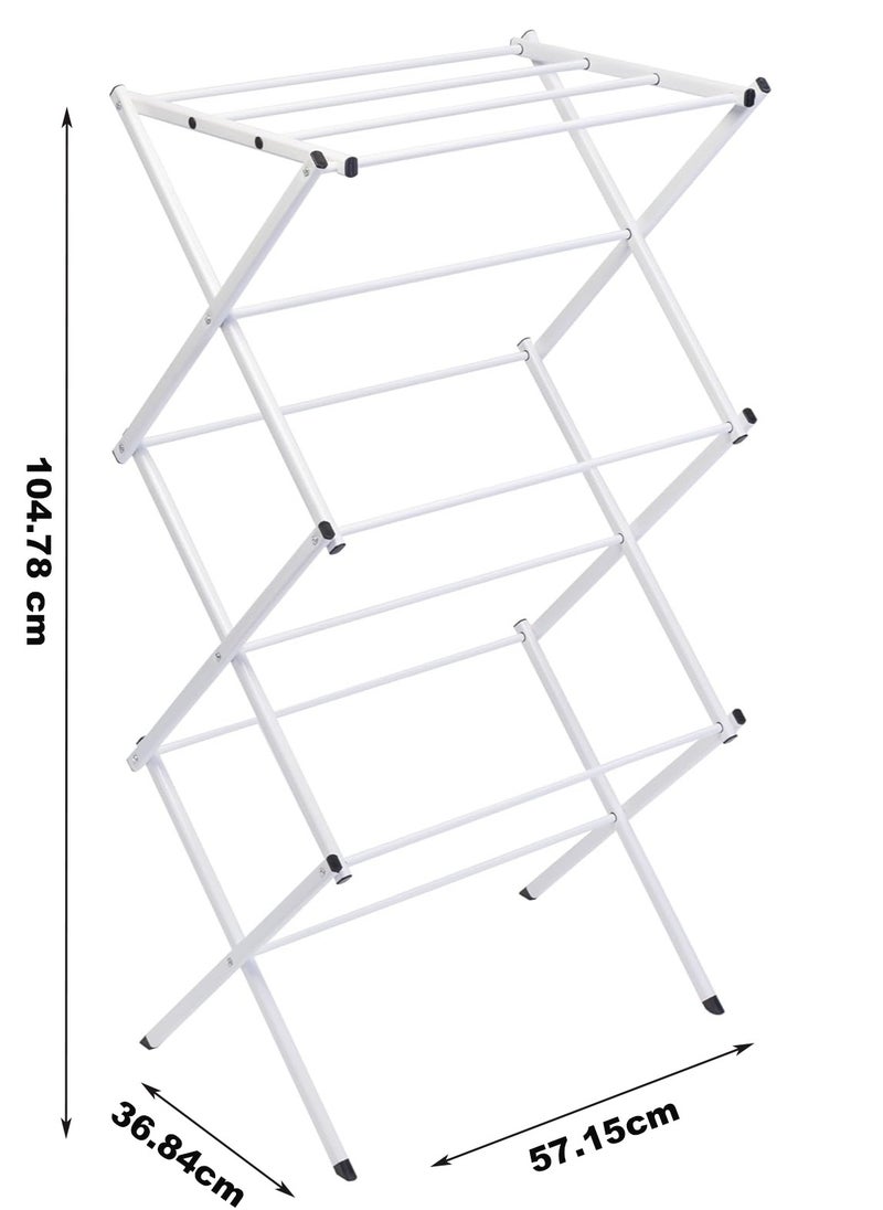 Generic Compact Clothes Drying Rack, 3-Tier Laundry Drying Rack for Clothes, Expandable Metal Clothing Dryer, Collapsible Towel Rack, Air Drying Rack  - Image 2