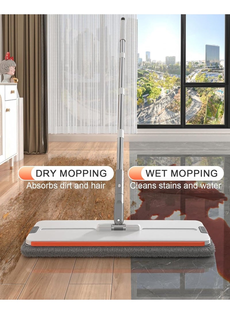 Hands-Free Flat Mop and Bucket Set with 8 Reusable Microfiber Pads – 360° Rotating Head, Double-Compartment Easy Wring System for Wet & Dry Cleaning on Floors, Tiles, Wood, and Windows Square Type  - Image 4