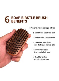 Wav Enforcer WavEnforcer Boar Bristle Pocket-Size Military Brush, Best Brush for Beards / Pocket / Purse / Travel Size, Medium Firmness  - Image 4