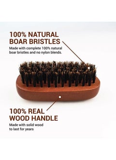 Wav Enforcer WavEnforcer Boar Bristle Pocket-Size Military Brush, Best Brush for Beards / Pocket / Purse / Travel Size, Medium Firmness  - Image 2
