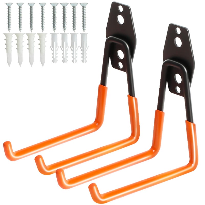 Kurui Heavy Duty Garage Hooks For Hanging  2 Pack Metal Garage Organization Hooks  Garage Storage Hooks For Ladder Extension Cord Cable  Wall Mount Medium Utility Hooks  Garden Tool Organizer/Hanger - Image 1