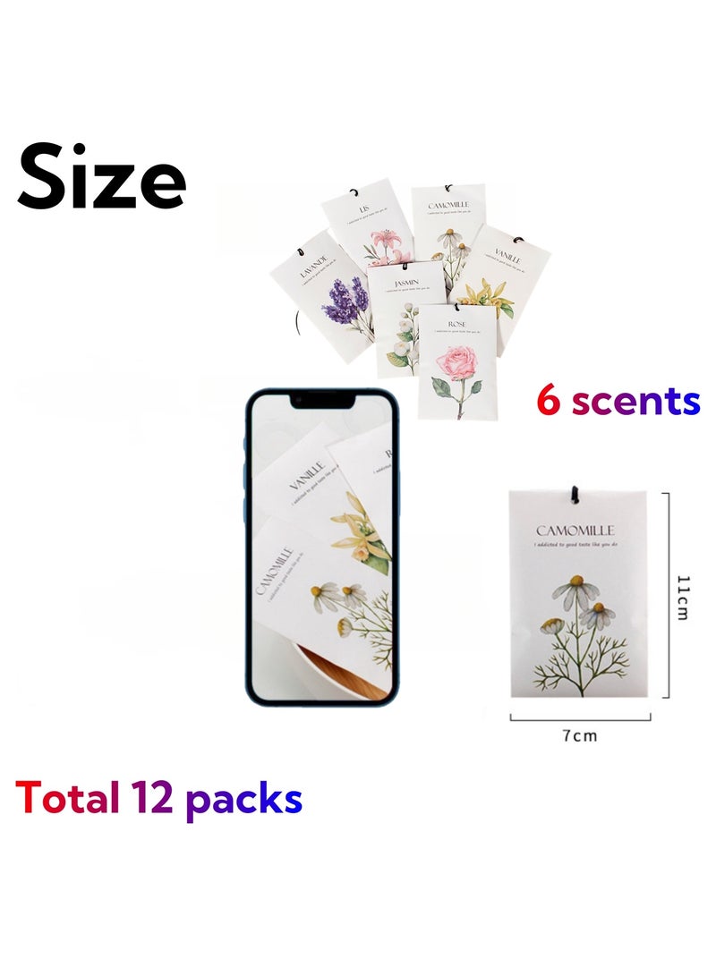 NOVOLAN Home Fragrance Sachets for Drawers and Closets, Fresh Scented Bags for Odor Elimination, Includes 12 Sachets (10g Each) with 6 Unique Scents: Rose, Lavender, Lily, Jasmine, Chamomile, Vanilla - Image 4