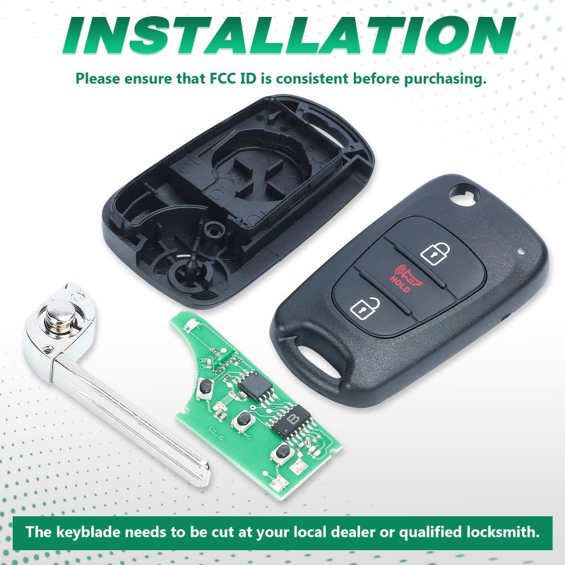 Beefunny Replacement Remote Car Key Fob 315MHz ID46 Chip for Kia Sportage 2010-2013 NYOSEKSAM11ATx (1) - Image 2