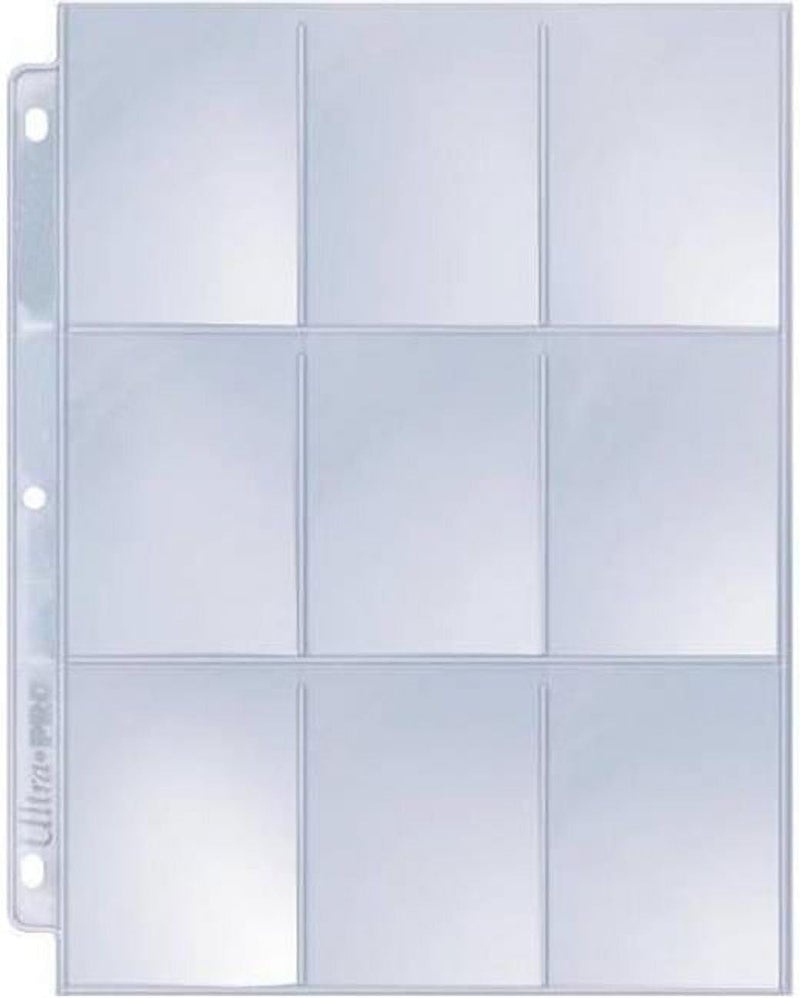 Ultra Pro UP209DR 9 Pocket Page Protectors - 25 Pack, Clear and Silver - Image 1