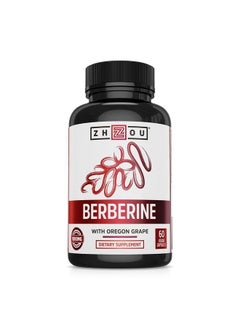 Berberine Supplement 1000mg with Oregon Grape, Support Fat Metabolism, Hormonal Balance, Heart Health, Cholesterol, Vegan, Gluten-Free, 30 Servings
