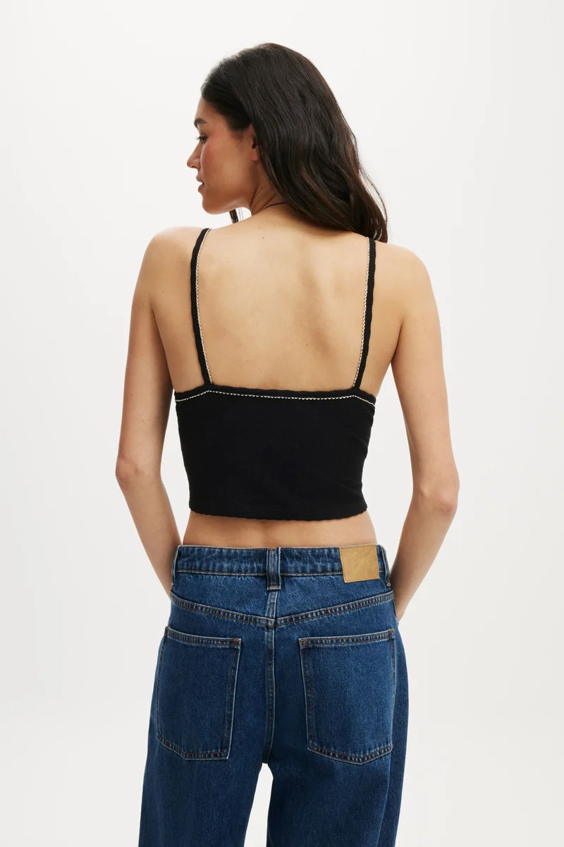 Cotton On Ada V Neck Lace Trim Tank