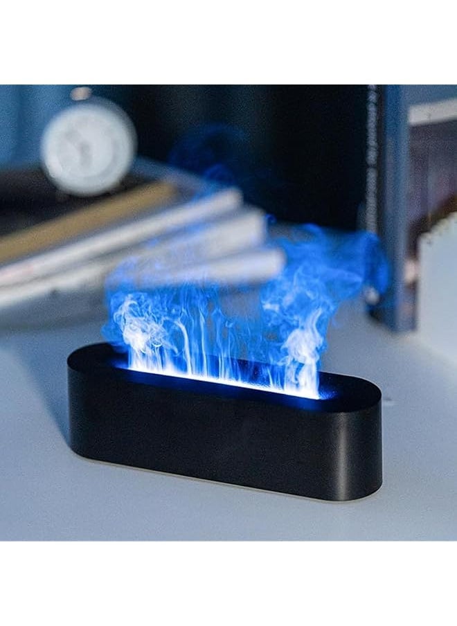 erorex - Aromatherapy Fireplace Flame Diffuser Essential Oils Volcano Humidifier Home Fragrance Air Mist Freshener Ultrasonic Vaporizer Black - Image 1