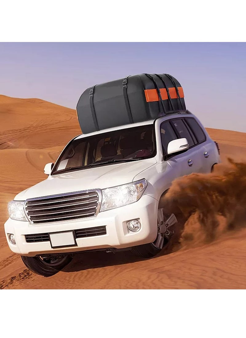 Sharpdo Car Rooftop Cargo Carrier Bag Car Organizer Travel Bag 15 Cubic Feet 52*40*18cm Black Orange  - Image 4