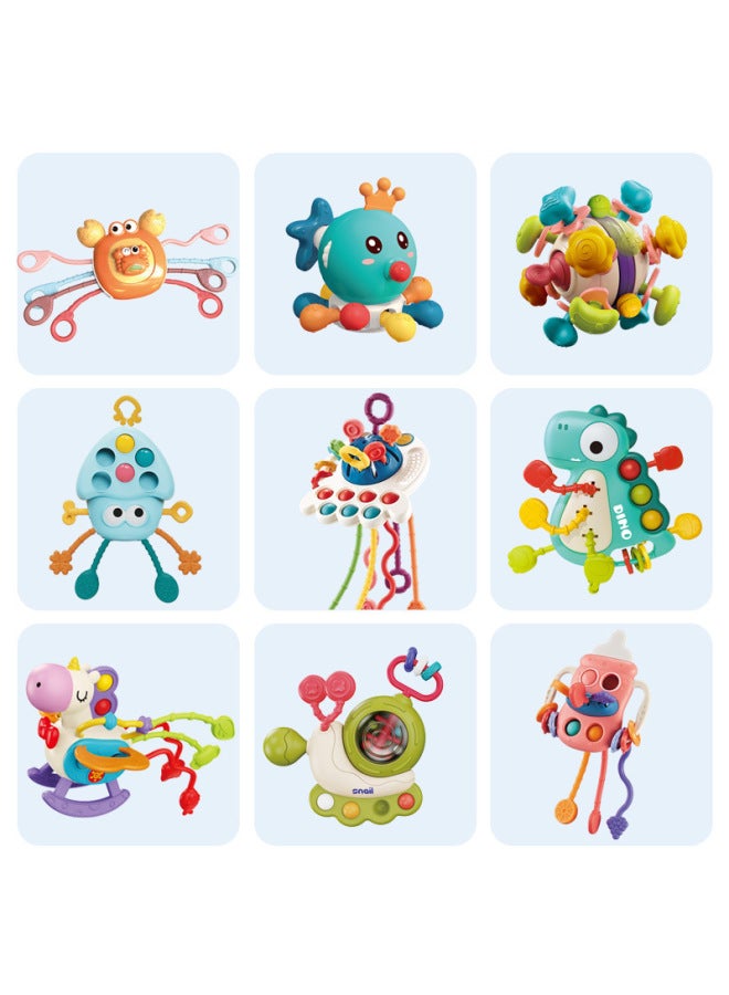 ألعاب امتصاص الأطفال من عمر 0 ​​إلى 18 شهرًا لحديثي الولادة، كرة الإمساك باليد من لالا - اللون: سرطان البحر الكبير - برتقالي - Image 3