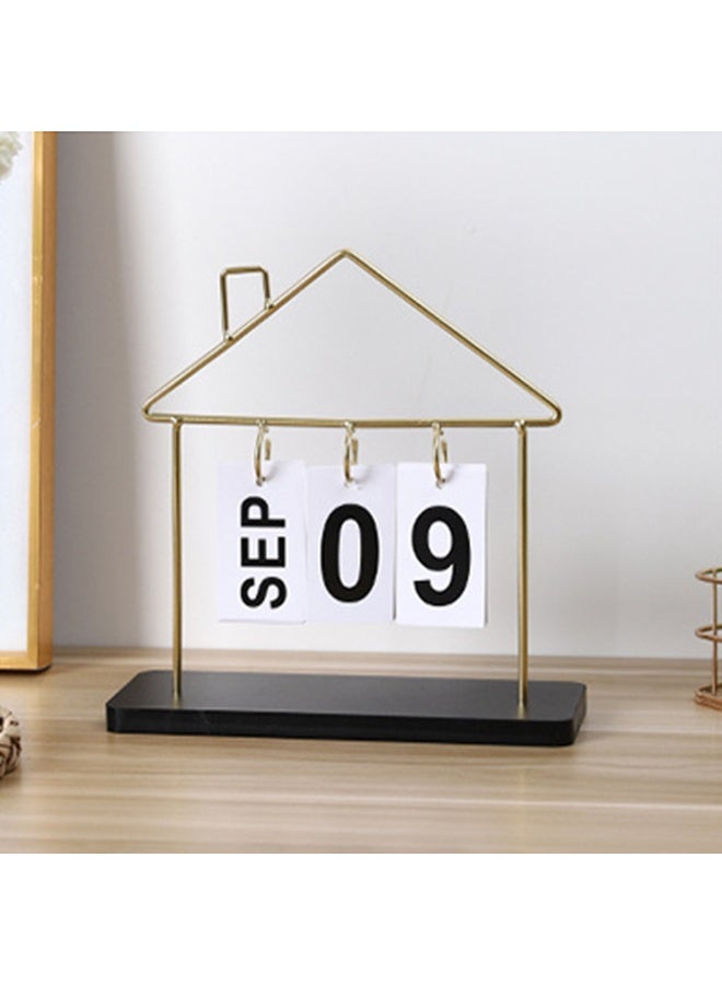 1pcs Nordic Minimalist And Creative Wooden Calendar Ornament ，Creative Small House Shape Desk Calendar Office Desktop Decoration Ornament - Image 5