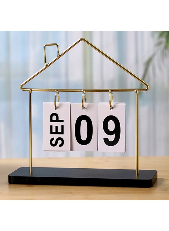 1pcs Nordic Minimalist And Creative Wooden Calendar Ornament ，Creative Small House Shape Desk Calendar Office Desktop Decoration Ornament - Image 1