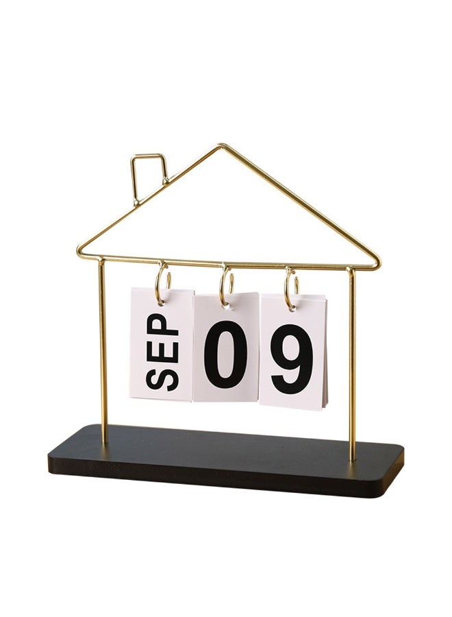 1pcs Nordic Minimalist And Creative Wooden Calendar Ornament ，Creative Small House Shape Desk Calendar Office Desktop Decoration Ornament - Image 4