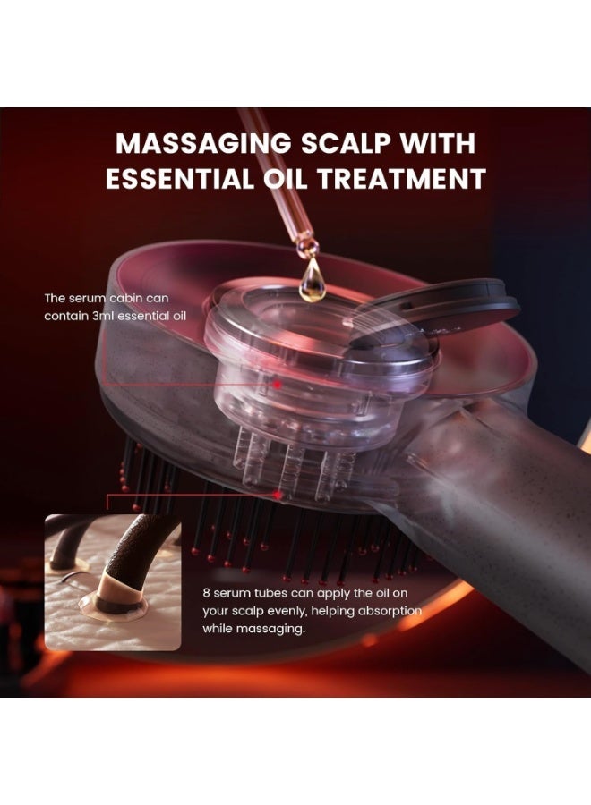 XTECH 3 in-1 Electric Scalp Massager Head, Handheld Portable Scratcher Massager for Hair Growth, Cordless Massager for Scalp & Hair, IPX7 Waterproof, Unique Essential Oil Atomization Function (Red) - Image 5