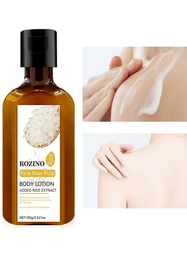 Rozino Rice body lotion spring and summer skin care full body moisturizing hydrating fragrance refreshing non-greasy moisturizer - Image 1