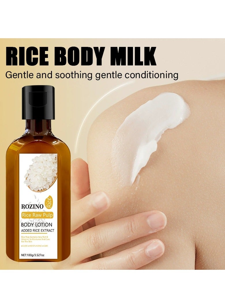 Rozino Rice body lotion spring and summer skin care full body moisturizing hydrating fragrance refreshing non-greasy moisturizer - Image 2
