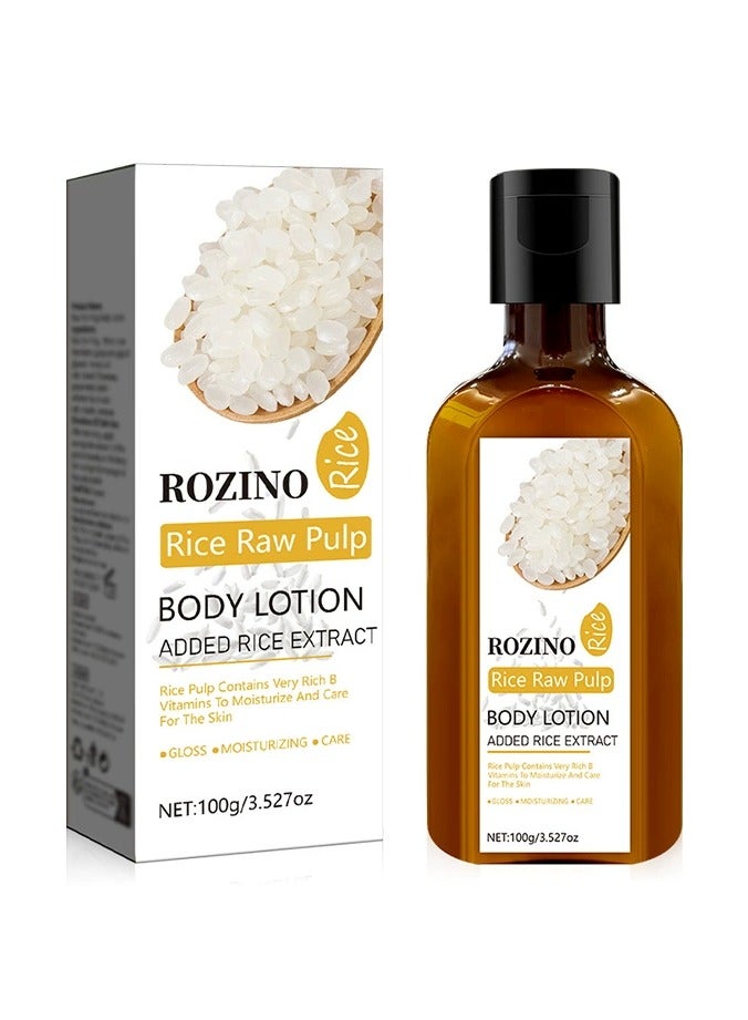 Rozino Rice body lotion spring and summer skin care full body moisturizing hydrating fragrance refreshing non-greasy moisturizer - Image 3