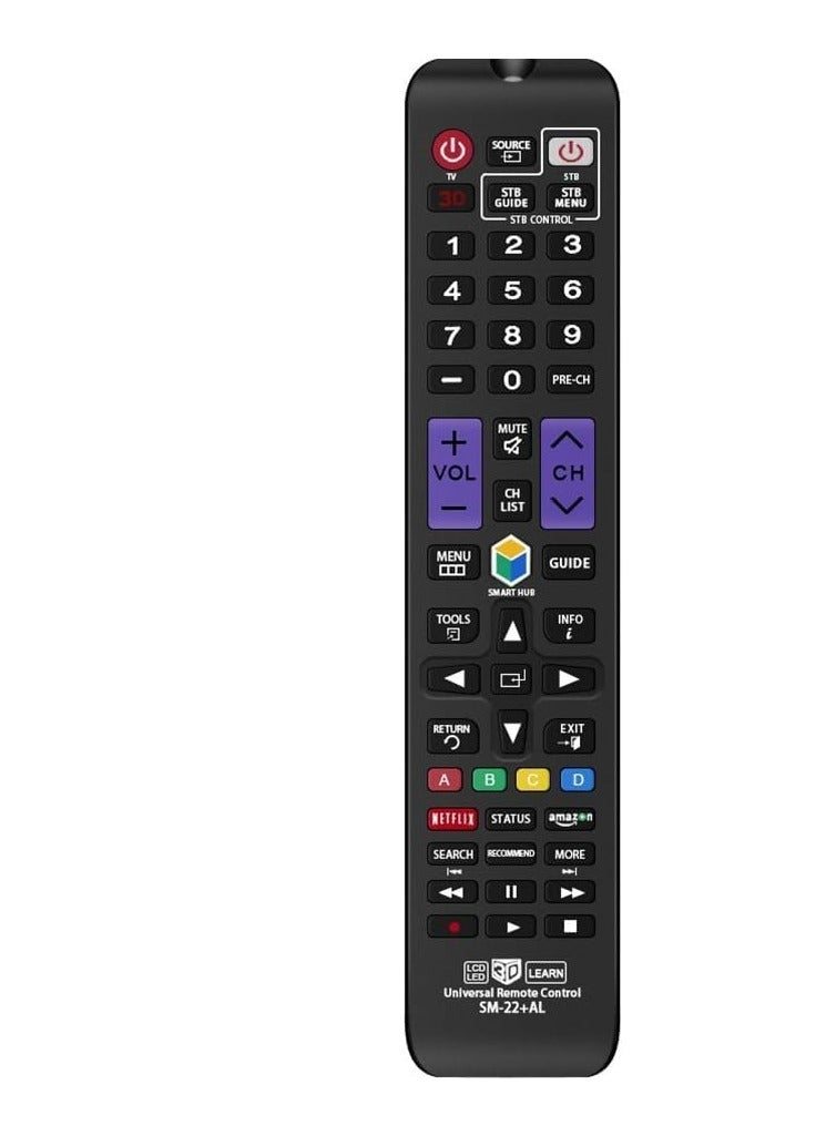 Universal Remote Control Compatible Replacement for Samsung TV/ 3D/ LCD/LED/HDTV/Smart TV, AA59-00666A BN59-01178W BN59-01199F AA59-00638A AA59-00637A AA59-00594A AA59-00600A AA59-0 - Image 1