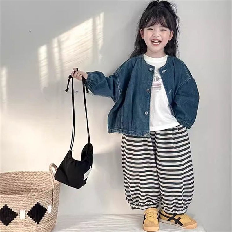 Children'S Wear 2025 Korean Version Boys And Girls Baby All-Match Loose Denim Jacket Children'S Trendy Cardigan - Image 5