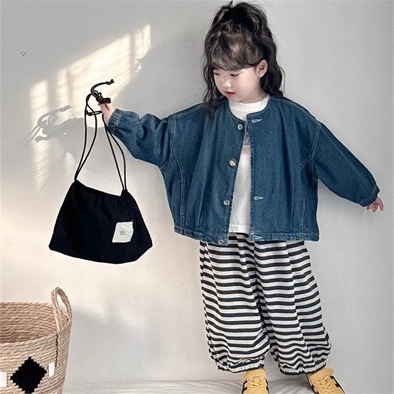 Children'S Wear 2025 Korean Version Boys And Girls Baby All-Match Loose Denim Jacket Children'S Trendy Cardigan - Image 1