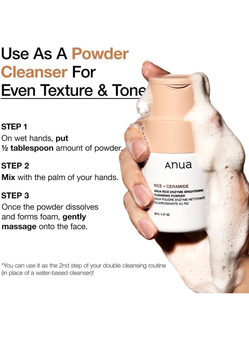 Anua Rice Enzyme Brightening Cleansing Powder, 40G 1.41 Ounce (Pack of 1)ml - Image 5