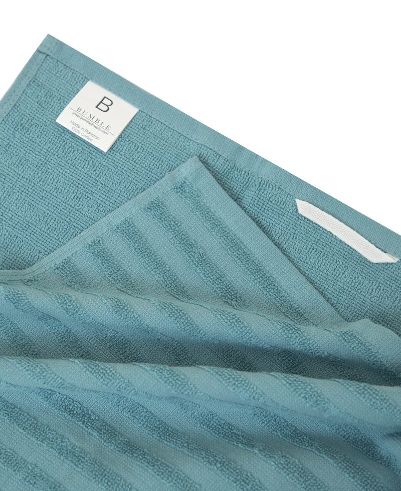Bumble Towels Premium Kitchen Towels (20â€x 28â€, 6 Pack) | Large Cotton Dish Towels | Flat & Terry Highly Absorbent Kitchen Linen Set with Hanging Loop | Aqua - Image 4