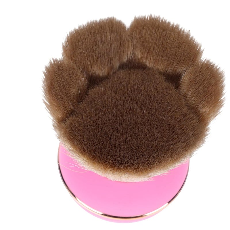 FAVOMOTO Portable Blush Powder Brush with Lid, Small Waist Synthetic Makeup Brush for Blush and Foundation Application, Pink Compact Face Makeup Accessory for Travel and Daily Use - Image 1